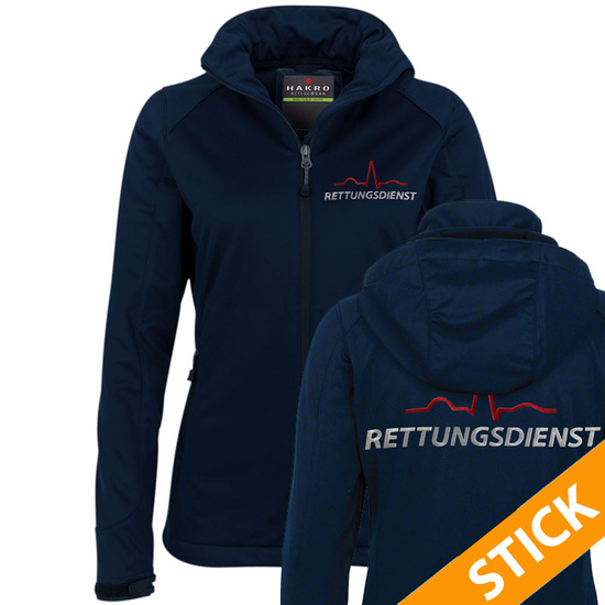 EKG-Rettungsdienst Damen Softshelljacke bestickt (S10)