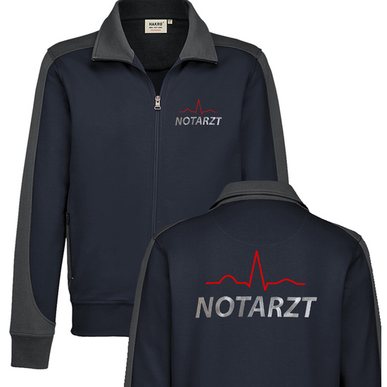 EKG-Rettungsdienst Kontrast Sweatjacke Gr.-XS-6XL (M10)