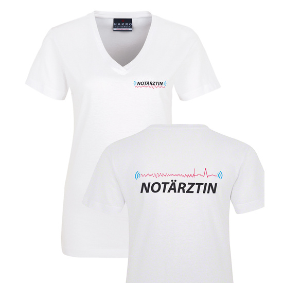 Well Done - Rettungsdienst Damen V-Ausschnitt T-Shirt Gr....