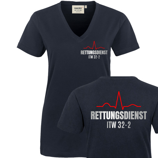Individual-Rettungsdienst Damen V-Ausschnitt T-Shirt Gr....