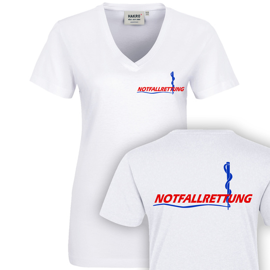 Äskulap-Rettungsdienst Damen V-Ausschnitt T-Shirt Gr. XS...